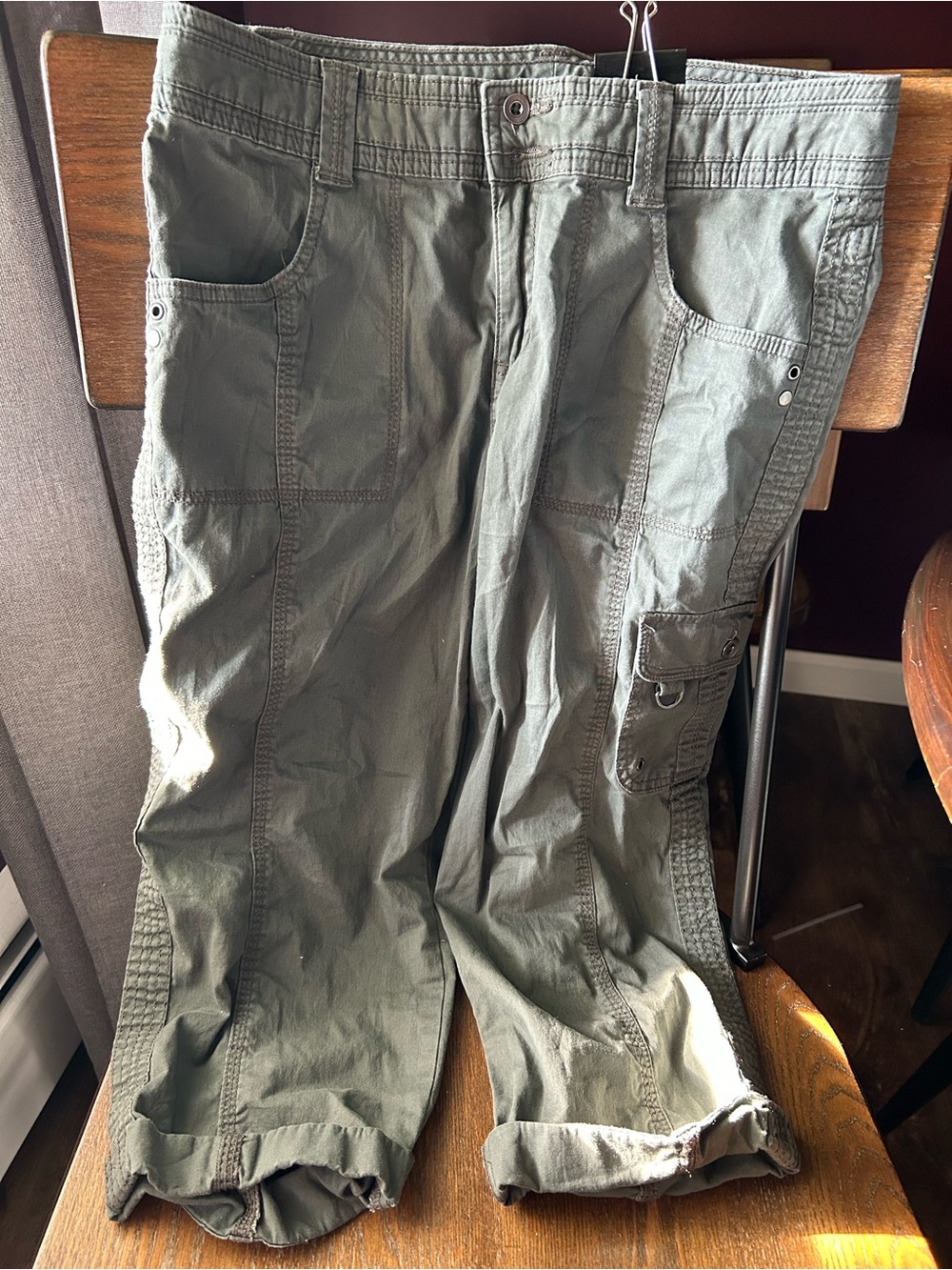 Style & Co. Olive Green Womens Capri cargo Pants